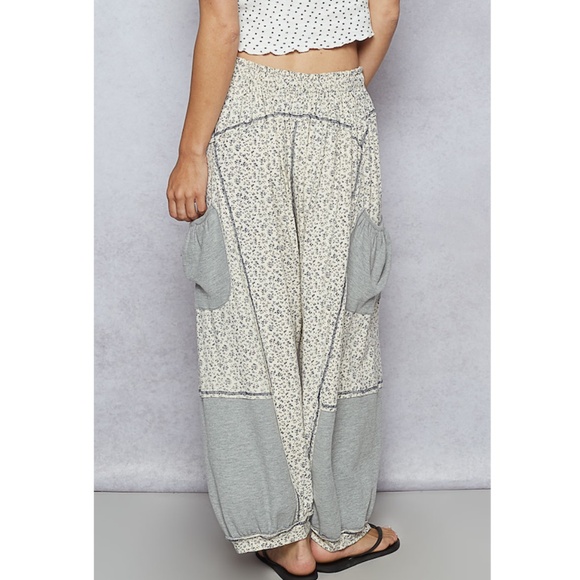 POL Floral Gray and Cream Joggers new $42.00 FIRM - Picture 3 of 4